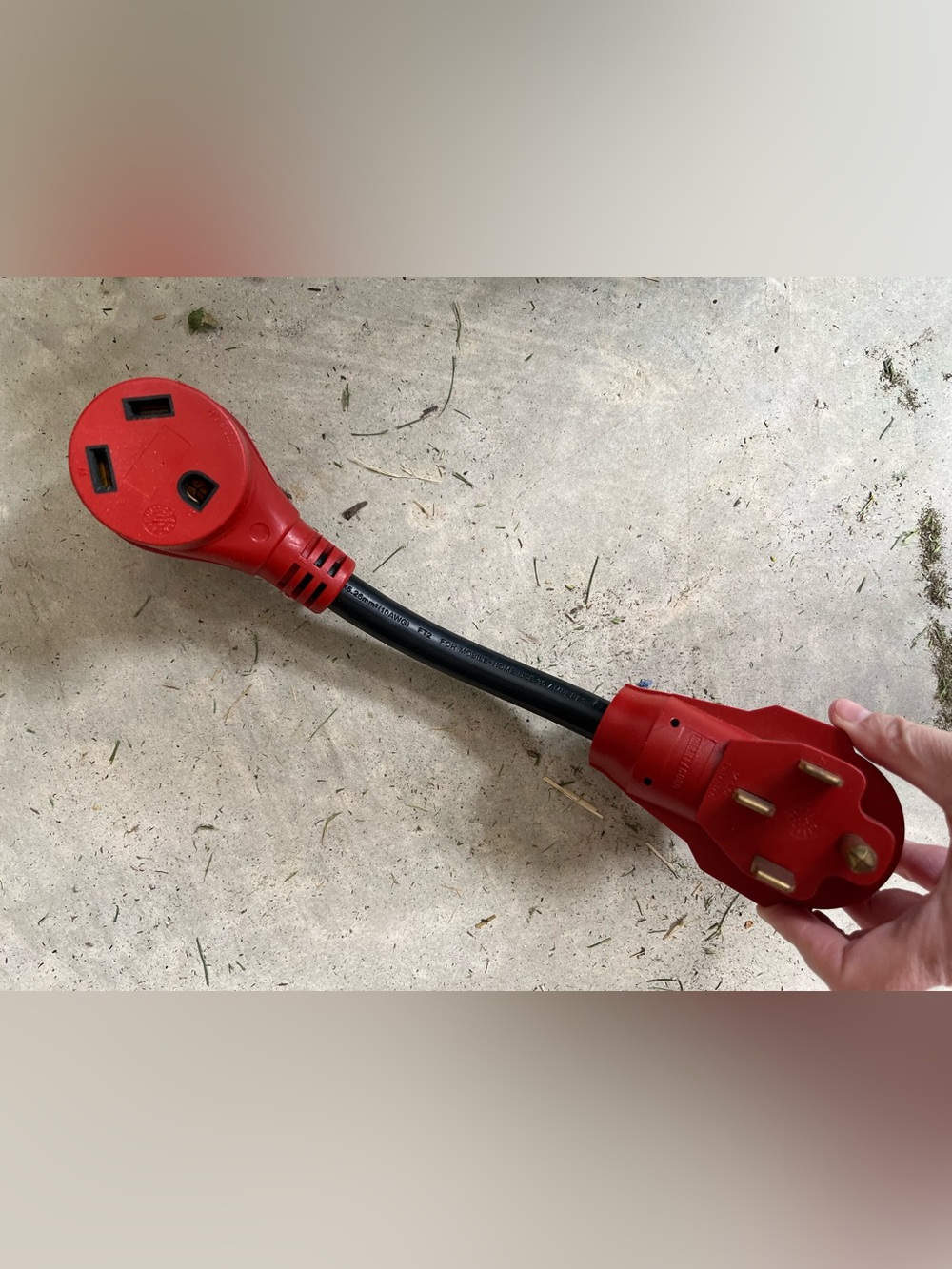 Red 3-Prong RV/Adapter Power Cord - Picture 2 of 3